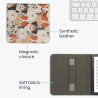 kwmobile Étui Compatible avec Kobo Libra Colour Coque - Étui à Rabat magnétique Tablette eReader Similicuir avec Sangle - Blanc-