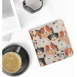 kwmobile Étui Compatible avec Kobo Libra Colour Coque - Étui à Rabat magnétique Tablette eReader Similicuir avec Sangle - Blanc-