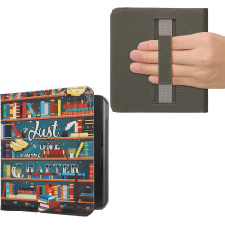 kwmobile Étui Compatible avec Kobo Libra Colour Coque - Étui à Rabat magnétique Tablette eReader Similicuir avec Sangle - Multic