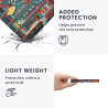 kwmobile Étui Compatible avec Kobo Libra Colour Coque - Étui à Rabat magnétique Tablette eReader Similicuir avec Sangle - Multic