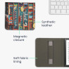 kwmobile Étui Compatible avec Kobo Libra Colour Coque - Étui à Rabat magnétique Tablette eReader Similicuir avec Sangle - Multic