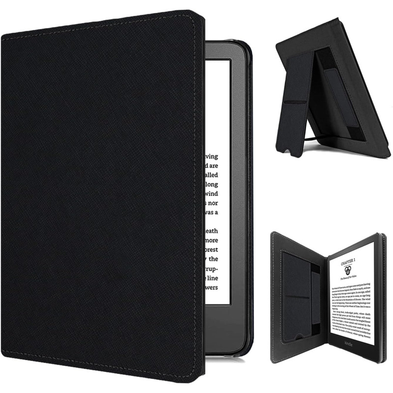 Étui pour liseuse kindle paperblanc 6,8" (11e génération 2021), en cuir synthétique de qualité supérieure avec dragonne de révei