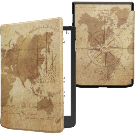 kwmobile Étui Compatible avec Pocketbook InkPad 4 / Color 3 / Color 2 Coque - Étui à Rabat magnétique Tablette eReader Similicui