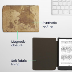 kwmobile Étui Compatible avec Pocketbook InkPad 4 / Color 3 / Color 2 Coque - Étui à Rabat magnétique Tablette eReader Similicui