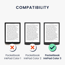 kwmobileÉtui Compatible avec Pocketbook InkPad 4 / Color 3 / Color 2 Coque - Étui à Rabat magnétique tabletteeReader Similicuir 