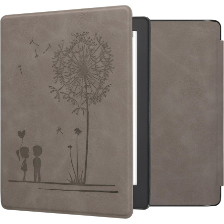 kwmobileÉtui Compatible avec Kobo Aura H2O Edition 2 Coque - Étui à Rabat magnétique tabletteeReader Similicuir - Gris
