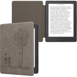 kwmobileÉtui Compatible avec Kobo Aura H2O Edition 2 Coque - Étui à Rabat magnétique tabletteeReader Similicuir - Gris