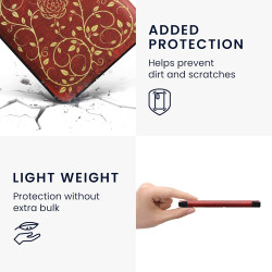 Kwmobile étui compatible avec kobo clara hd coque - étui à rabat magnétique tablette ereader similicuir avec sangle - jaune-oran