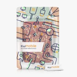 Kwmobile étui compatible avec kobo clara hd coque - étui à rabat magnétique tablette ereader similicuir avec sangle - jaune-oran