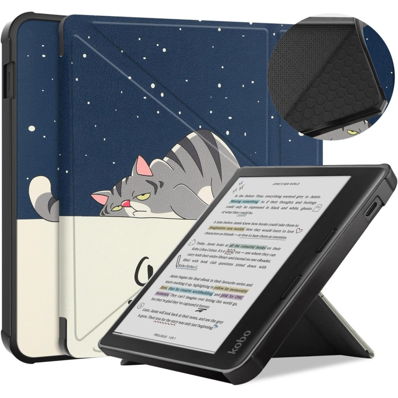 Antichoc Housse pour KOBO Libra Colour Coque - Étui KOBO Libra Colour 7" Liseuse eBook Housse avec Support Pliant Housse Protect