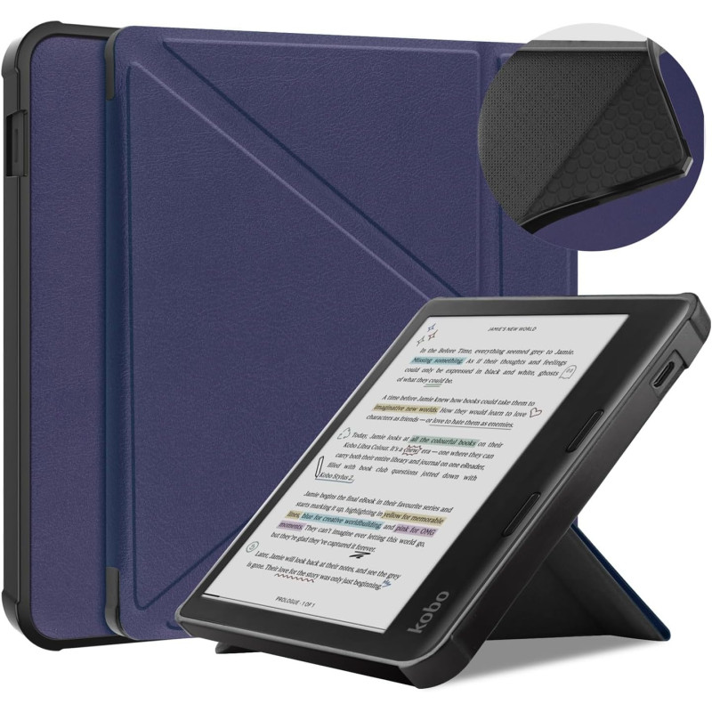 Antichoc Housse pour KOBO Libra Colour Coque - Étui KOBO Libra Colour 7" Liseuse eBook Housse avec Support Pliant Housse Protect