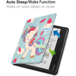Antichoc Housse pour KOBO Libra Colour Coque - Étui KOBO Libra Colour 7" Liseuse eBook Housse avec Support Pliant Housse Protect