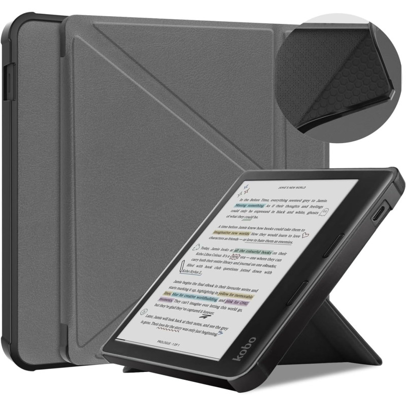 Antichoc Housse pour KOBO Libra Colour Coque - Étui KOBO Libra Colour 7" Liseuse eBook Housse avec Support Pliant Housse Protect