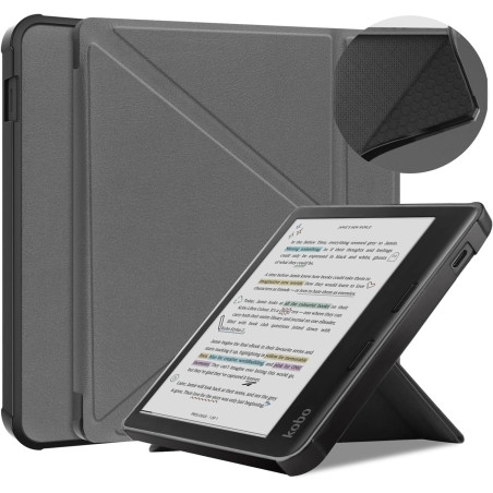 Antichoc Housse pour KOBO Libra Colour Coque - Étui KOBO Libra Colour 7" Liseuse eBook Housse avec Support Pliant Housse Protect