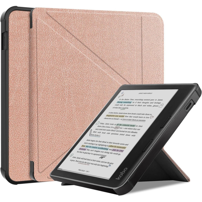 Antichoc Housse pour KOBO Libra Colour Coque - Étui KOBO Libra Colour 7" Liseuse eBook Housse avec Support Pliant Housse Protect