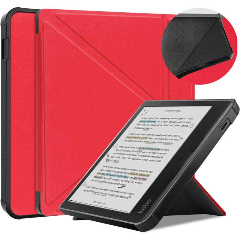 Antichoc Housse pour KOBO Libra Colour Coque - Étui KOBO Libra Colour 7" Liseuse eBook Housse avec Support Pliant Housse Protect