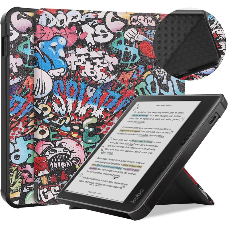 Antichoc Housse pour KOBO Libra Colour Coque - Étui KOBO Libra Colour 7" Liseuse eBook Housse avec Support Pliant Housse Protect