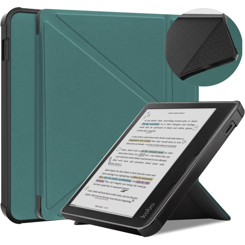 Antichoc Housse pour KOBO Libra Colour Coque - Étui KOBO Libra Colour 7" Liseuse eBook Housse avec Support Pliant Housse Protect