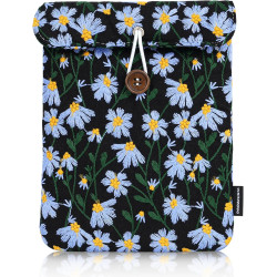 Dadanism 6-7 pouces liseuses housse sac avec broderie florale de marguerites pour 7" nouveau kindle paperblanc/colorsoft signatu