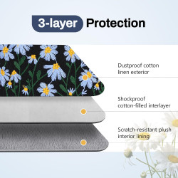 Dadanism 6-7 pouces liseuses housse sac avec broderie florale de marguerites pour 7" nouveau kindle paperblanc/colorsoft signatu