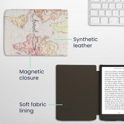 kwmobile Étui Compatible avec Pocketbook InkPad 4 / Color 3 / Color 2 Coque - Étui à Rabat magnétique Tablette eReader Similicui