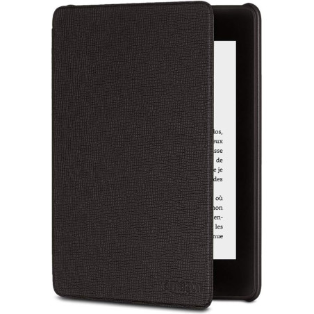 Étui amazon en cuir pour kindle paperblanc (10ème génération - modèle 2018), noir