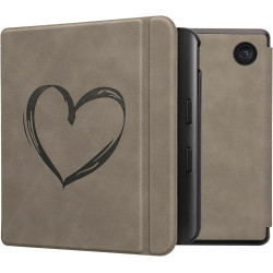 kwmobileÉtui Compatible avec Kobo Libra Colour Coque - Étui à Rabat magnétique tabletteeReader Similicuir - Gris