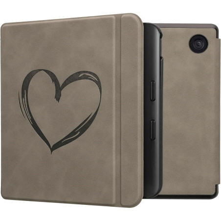kwmobileÉtui Compatible avec Kobo Libra Colour Coque - Étui à Rabat magnétique tabletteeReader Similicuir - Gris