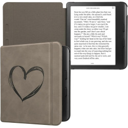 kwmobileÉtui Compatible avec Kobo Libra Colour Coque - Étui à Rabat magnétique tabletteeReader Similicuir - Gris