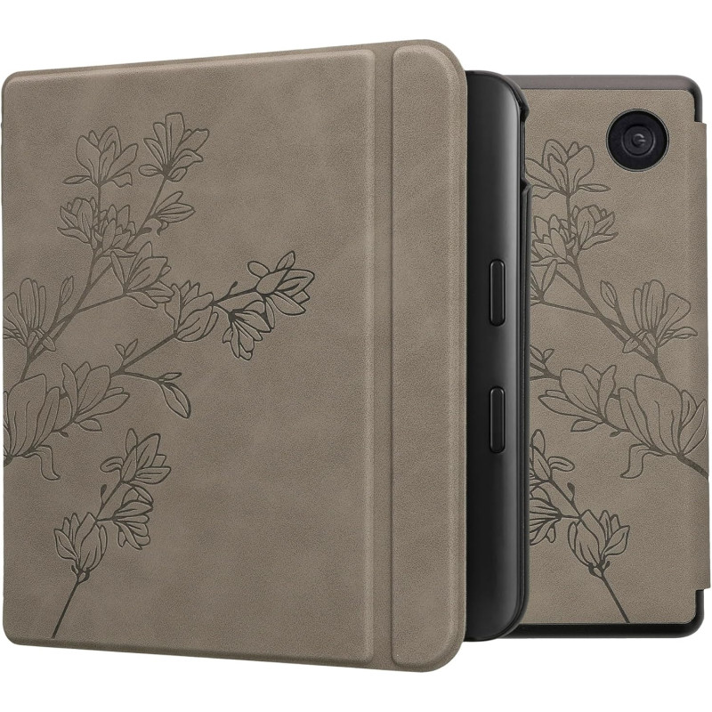 kwmobileÉtui Compatible avec Kobo Libra Colour Coque - Étui à Rabat magnétique tabletteeReader Similicuir - Gris