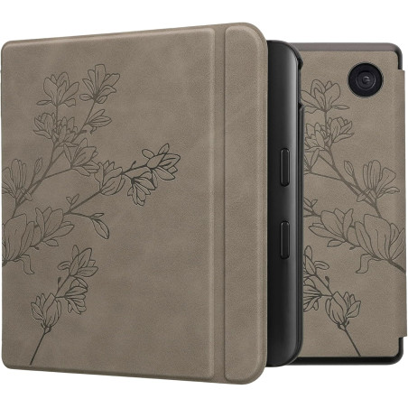 kwmobileÉtui Compatible avec Kobo Libra Colour Coque - Étui à Rabat magnétique tabletteeReader Similicuir - Gris
