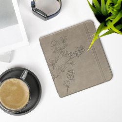 kwmobileÉtui Compatible avec Kobo Libra Colour Coque - Étui à Rabat magnétique tabletteeReader Similicuir - Gris