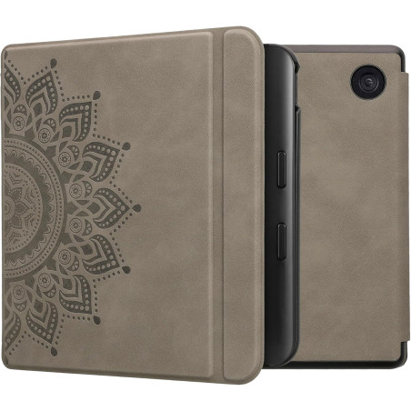 kwmobileÉtui Compatible avec Kobo Libra Colour Coque - Étui à Rabat magnétique tabletteeReader Similicuir - Gris
