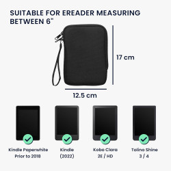 kwmobile Étui Compatible avec 6" eReader Étui - Coque de Protection pour Liseuse Électronique eReader en Tissu 17 x 12 x 2 cm - 