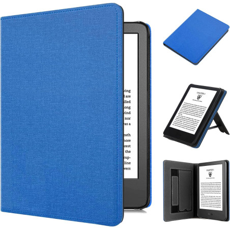 Housse eReader 6 pouces 2024/2022, étui en cuir PU premium avec fonction automatique de veille/réveil, poignée pliable, support 