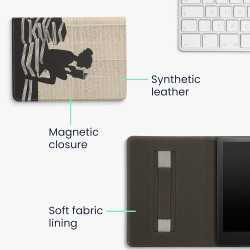 Kwmobile etui compatible avec kindle paperblanc 11e génération - étui à rabat magnétique tablette ereader similicuir avec sangle