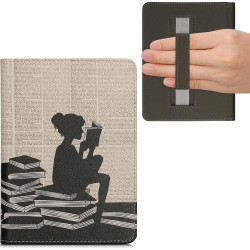 Kwmobile etui compatible avec kindle paperblanc 11e génération - étui à rabat magnétique tablette ereader similicuir avec sangle