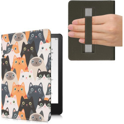 Kwmobile etui compatible avec kindle paperblanc 11e génération - étui à rabat magnétique tablette ereader similicuir avec sangle