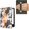 Kwmobile etui compatible avec kindle paperblanc 11e génération - étui à rabat magnétique tablette ereader similicuir avec sangle