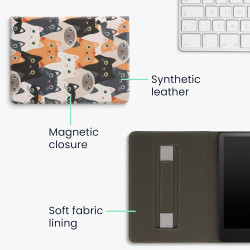 Kwmobile etui compatible avec kindle paperblanc 11e génération - étui à rabat magnétique tablette ereader similicuir avec sangle