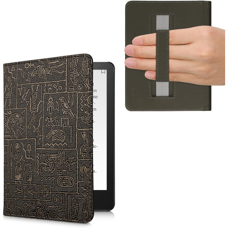 Kwmobile etui compatible avec kindle paperblanc 11e génération - étui à rabat magnétique tablette ereader similicuir avec sangle