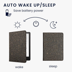 Kwmobile etui compatible avec kindle paperblanc 11e génération - étui à rabat magnétique tablette ereader similicuir avec sangle