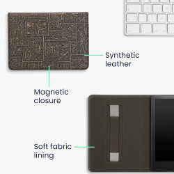 Kwmobile etui compatible avec kindle paperblanc 11e génération - étui à rabat magnétique tablette ereader similicuir avec sangle