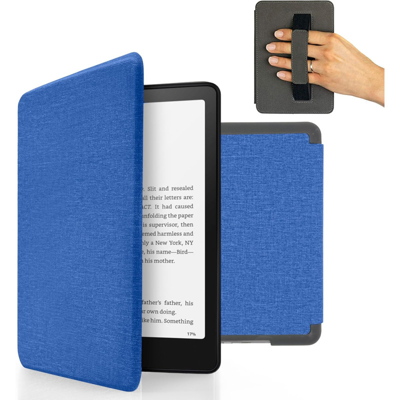 Mygadget housse pour kindle paperblanc 12e génération [ 2024 - sa569p - 7 pouces ] - etui nylon poignée élastique - flip case ti