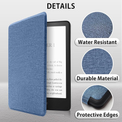 Mygadget housse pour kindle paperblanc 12e génération [ 2024 - sa569p - 7 pouces ] - etui nylon poignée élastique - flip case ti