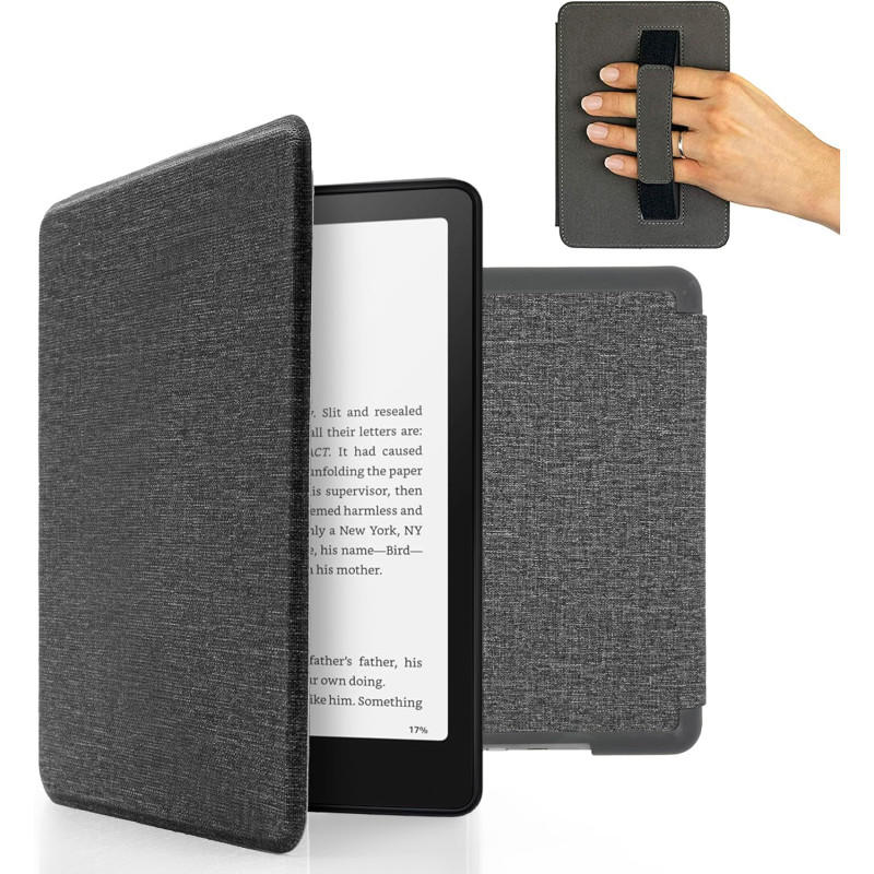 Mygadget housse pour kindle paperblanc 12e génération [ 2024 - sa569p - 7 pouces ] - etui nylon poignée élastique - flip case ti