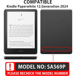 Mygadget housse pour kindle paperblanc 12e génération [ 2024 - sa569p - 7 pouces ] - etui nylon poignée élastique - flip case ti