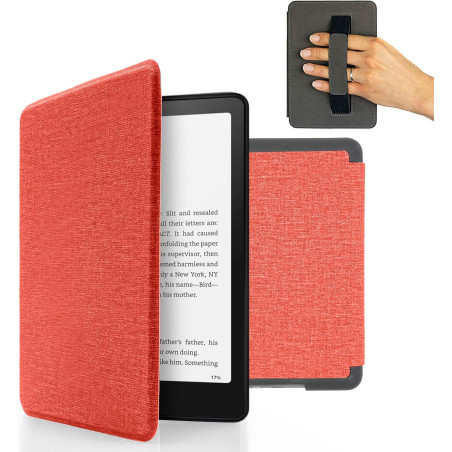 Mygadget housse pour kindle paperblanc 12e génération [ 2024 - sa569p - 7 pouces ] - etui nylon poignée élastique - flip case ti