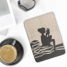 Kwmobile étui compatible avec amazon kindle paperblanc coque - étui à rabat magnétique tablette ereader similicuir - noir-beige