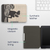 Kwmobile étui compatible avec amazon kindle paperblanc coque - étui à rabat magnétique tablette ereader similicuir - noir-beige